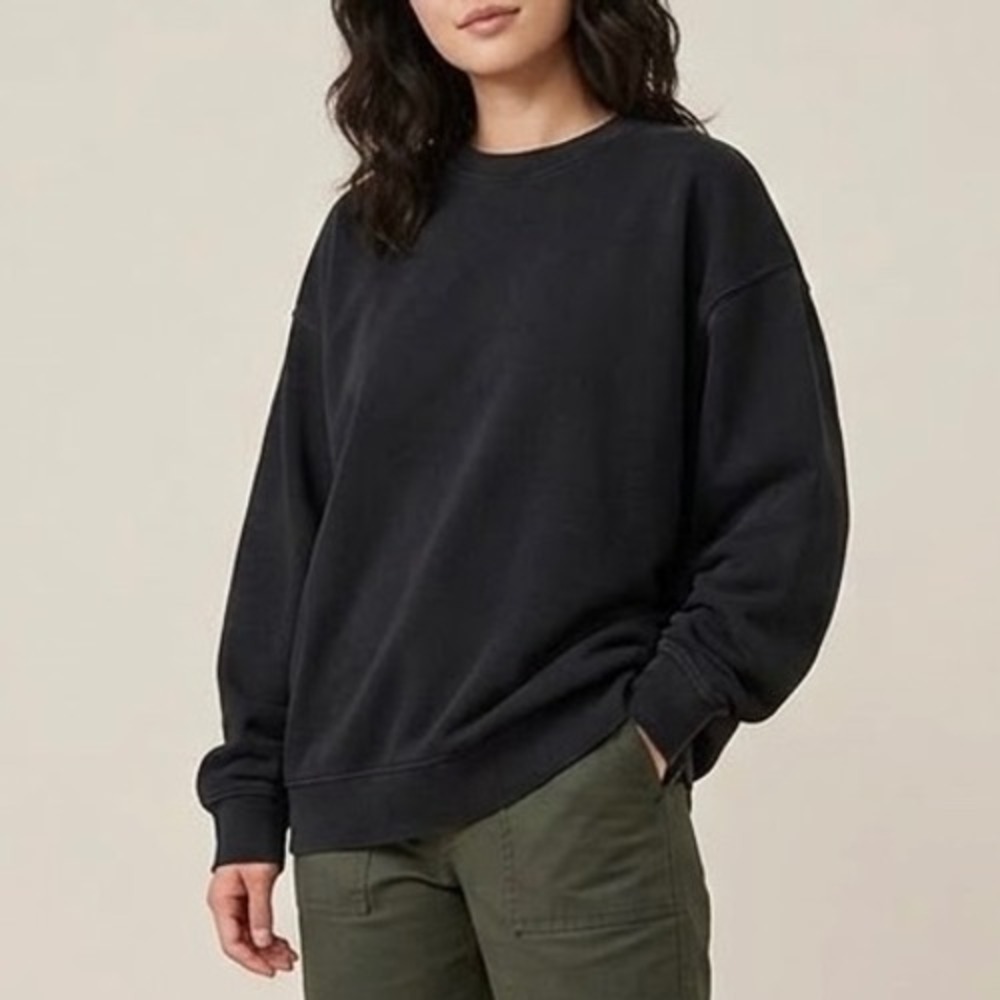 MATE the Label Sweatshirt 100% Organic Cotton Black Oversized Crewneck Size M/L